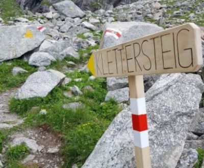 Sommer, Punteglias-Klettersteig, Camona da Punteglias CAS, Punteglias Hütte, Surselva, Graubünden, Bergführer