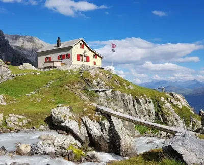 Sommer, Punteglias-Klettersteig, Camona da Punteglias CAS, Punteglias Hütte, Surselva, Graubünden, Bergführer
